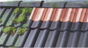 Anti-moss copper roof tape installation